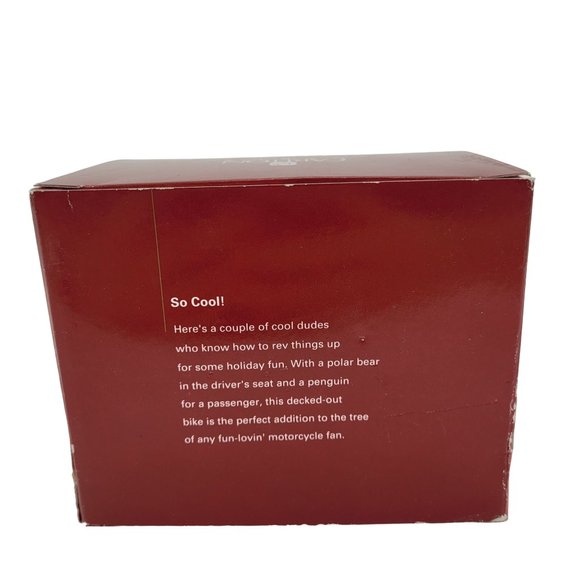 So Cool Polar Bear Penguin On Motorcycle Carlton Cards Heirloom Ornament 2006 - Picture 7 of 8